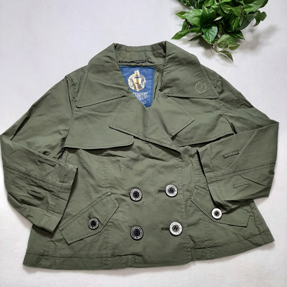 Pink By‎ Victoria’s Secret Olive Green Jacket Sz M